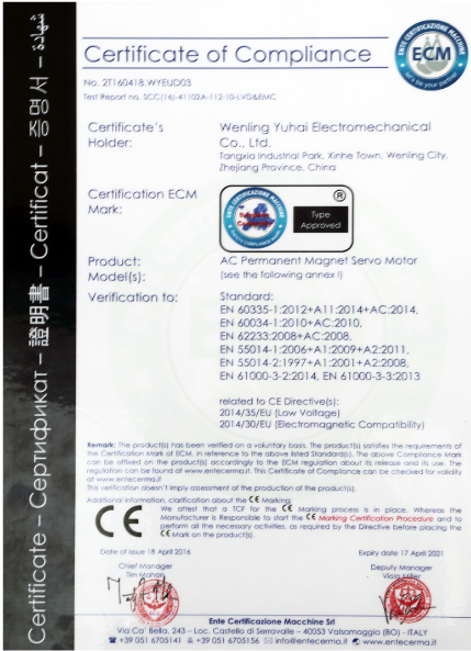 CE Certificate of Robots